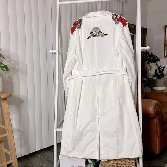 Amen Embellished Trench Coat - Italian Celebrity Favorite! NWT - Picture 4 of 12